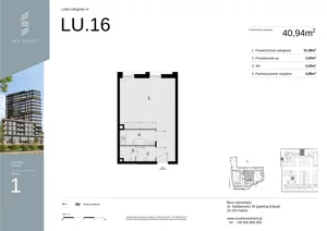Lokal użytkowy 40,94 m², oferta nr LU16, Sky Trust etap II lokale użytkowe, Kielce, Bocianek, al. Solidarności / ul. Świętokrzyska