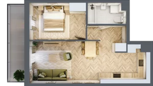 2 pokoje, mieszkanie 43,42 m², parter, oferta nr Budynek 1 Mieszkanie 4, Krakowska Rogatka, Kielce, Centrum, ul. Miodowicza 1