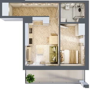 2 pokoje, mieszkanie 32,68 m², piętro 1, oferta nr Budynek 1 Mieszkanie 28, Krakowska Rogatka, Kielce, Centrum, ul. Miodowicza 1