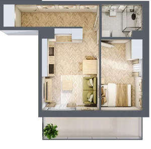 2 pokoje, mieszkanie 32,68 m², piętro 5, oferta nr Budynek 1 Mieszkanie 87, Krakowska Rogatka, Kielce, Centrum, ul. Miodowicza 1