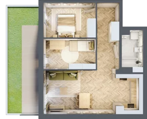 3 pokoje, mieszkanie 54,21 m², parter, oferta nr Budynek 1 Mieszkanie 90, Krakowska Rogatka, Kielce, Centrum, ul. Miodowicza 1