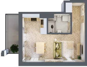 1 pokój, mieszkanie 27,36 m², parter, oferta nr Budynek 1 Mieszkanie 92, Krakowska Rogatka, Kielce, Centrum, ul. Miodowicza 1