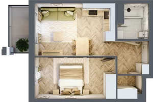 2 pokoje, mieszkanie 37,88 m², piętro 1, oferta nr Budynek 1 Mieszkanie 105, Krakowska Rogatka, Kielce, Centrum, ul. Miodowicza 1