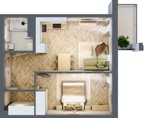 2 pokoje, mieszkanie 41,89 m², piętro 1, oferta nr Budynek 1 Mieszkanie 110, Krakowska Rogatka, Kielce, Centrum, ul. Miodowicza 1