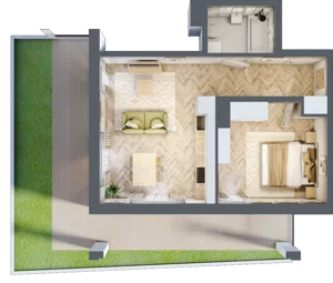 2 pokoje, mieszkanie 40,52 m², parter, oferta nr Budynek 2 Mieszkanie 2, Krakowska Rogatka, Kielce, Centrum, ul. Miodowicza 1