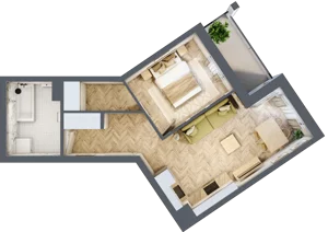 2 pokoje, mieszkanie 38,55 m², piętro 1, oferta nr Budynek 2 Mieszkanie 7, Krakowska Rogatka, Kielce, Centrum, ul. Miodowicza 1