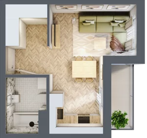 1 pokój, mieszkanie 27,52 m², piętro 1, oferta nr Budynek 2 Mieszkanie 9, Krakowska Rogatka, Kielce, Centrum, ul. Miodowicza 1
