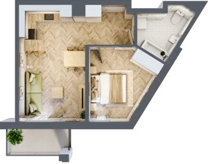 2 pokoje, mieszkanie 39,91 m², piętro 1, oferta nr Budynek 2 Mieszkanie 11, Krakowska Rogatka, Kielce, Centrum, ul. Miodowicza 1