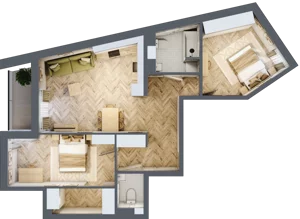 3 pokoje, mieszkanie 68,36 m², piętro 4, oferta nr Budynek 2 Mieszkanie 44, Krakowska Rogatka, Kielce, Centrum, ul. Miodowicza 1