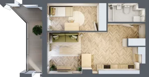 2 pokoje, lokal inwestycyjny 43,43 m², piętro 2, oferta nr L24, Sky Trust II - lokale inwestycyjne, Kielce, Bocianek, al. Solidarności / ul. Świętokrzyska