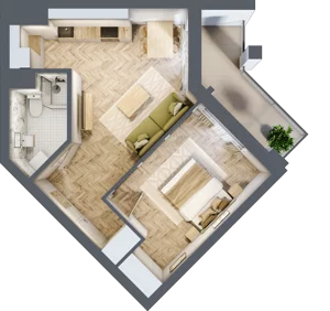 2 pokoje, lokal inwestycyjny 40,57 m², piętro 4, oferta nr L65, Sky Trust II - lokale inwestycyjne, Kielce, Bocianek, al. Solidarności / ul. Świętokrzyska