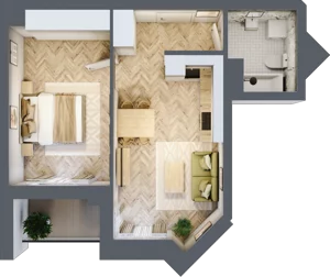 2 pokoje, lokal inwestycyjny 41,93 m², piętro 7, oferta nr L106, Sky Trust II - lokale inwestycyjne, Kielce, Bocianek, al. Solidarności / ul. Świętokrzyska