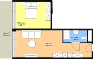 2 pokoje, apartament inwestycyjny 42,33 m², piętro 3, oferta nr 3.H23, Linea Mare Pobierowo, Pobierowo, ul. Karola Borka 6