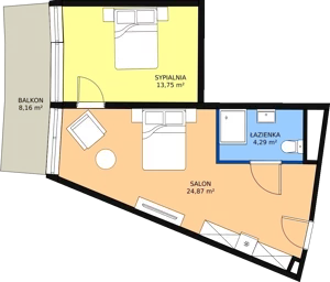 2 pokoje, apartament inwestycyjny 42,91 m², piętro 3, oferta nr 3.A28, Linea Mare Pobierowo, Pobierowo, ul. Karola Borka 6