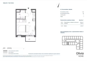 1 pokój, apartament inwestycyjny 26,39 m², piętro 1, oferta nr 1.22, Olivia Pulse, Gdańsk, Oliwa, ul. Grunwaldzka