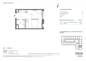 1 pokój, apartament inwestycyjny 27,00 m², piętro 2, oferta nr 2.14, Olivia Pulse, Gdańsk, Oliwa, ul. Grunwaldzka