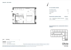 1 pokój, apartament inwestycyjny 25,89 m², piętro 2, oferta nr 2.15, Olivia Pulse, Gdańsk, Oliwa, ul. Grunwaldzka