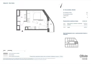 1 pokój, apartament inwestycyjny 27,27 m², piętro 6, oferta nr 6.6, Olivia Pulse, Gdańsk, Oliwa, ul. Grunwaldzka