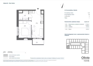 2 pokoje, apartament inwestycyjny 32,34 m², piętro 1, oferta nr 1.24, Olivia Pulse, Gdańsk, Oliwa, ul. Grunwaldzka