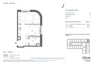 2 pokoje, apartament inwestycyjny 35,85 m², piętro 1, oferta nr 1.10, Olivia Pulse, Gdańsk, Oliwa, ul. Grunwaldzka