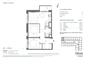 3 pokoje, apartament inwestycyjny 47,49 m², piętro 2, oferta nr 2.1, Olivia Pulse, Gdańsk, Oliwa, ul. Grunwaldzka
