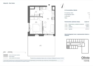 2 pokoje, apartament inwestycyjny 32,25 m², parter, oferta nr 0.13, Olivia Pulse, Gdańsk, Oliwa, ul. Grunwaldzka