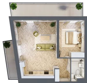 2 pokoje, apartament 55,02 m², parter, oferta nr A12, ESSENSE Baltic Resort, Dziwnów, ul. Kaprala Koniecznego 14