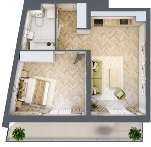2 pokoje, apartament 47,71 m², parter, oferta nr B5, ESSENSE Baltic Resort, Dziwnów, ul. Kaprala Koniecznego 14