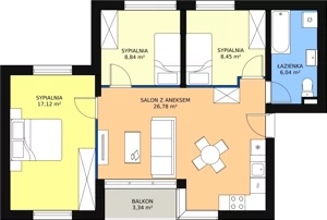 4 pokoje, mieszkanie 67,23 m², piętro 2, oferta nr 2, Apartamenty Gałczyńskiego, Kraków, Czyżyny, ul. Konstantego Ildefonsa Gałczyńskiego 35