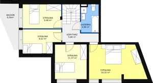 5 pokoi, mieszkanie 94,43 m², piętro 1, oferta nr 13, Apartamenty Gałczyńskiego, Kraków, Czyżyny, ul. Konstantego Ildefonsa Gałczyńskiego 35