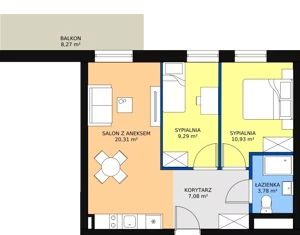 3 pokoje, apartament inwestycyjny 51,39 m², piętro 1, oferta nr B2/1/9, Infinity Mountain Resort, Świeradów-Zdrój, ul. Leśna