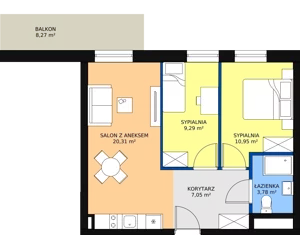 3 pokoje, apartament inwestycyjny 51,38 m², piętro 2, oferta nr B2/2/9, Infinity Mountain Resort, Świeradów-Zdrój, ul. Leśna