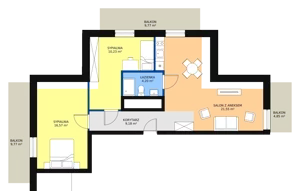 3 pokoje, apartament inwestycyjny 61,73 m², piętro 4, oferta nr B2/4/1, Infinity Mountain Resort, Świeradów-Zdrój, ul. Leśna