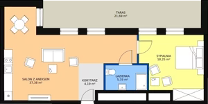 2 pokoje, apartament inwestycyjny 65,01 m², piętro 4, oferta nr B2/4/4, Infinity Mountain Resort, Świeradów-Zdrój, ul. Leśna