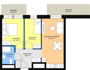 3 pokoje, apartament inwestycyjny 50,05 m², piętro 1, oferta nr B3/1/10, Infinity Mountain Resort, Świeradów-Zdrój, ul. Leśna
