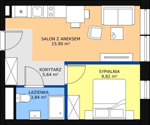 2 pokoje, apartament inwestycyjny 35,20 m², przyziemie, oferta nr B3/-1/5, Infinity Mountain Resort, Świeradów-Zdrój, ul. Leśna