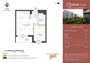 2 pokoje, mieszkanie 44,66 m², piętro 1, oferta nr 23, Stacja Błonie Etap II, Błonie, ul. Nowakowskiego