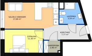 2 pokoje, apartament inwestycyjny 44,81 m², parter, oferta nr A1, Ventis Apartments, Jastrzębia Góra, ul. Wczasowa