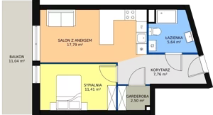 2 pokoje, apartament inwestycyjny 45,10 m², piętro 1, oferta nr A13, Ventis Apartments, Jastrzębia Góra, ul. Wczasowa