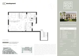 4 pokoje, mieszkanie 62,80 m², parter, oferta nr 10A1, Osiedle Nova Wola Park II, Nowa Wola, ul. Przepiórki