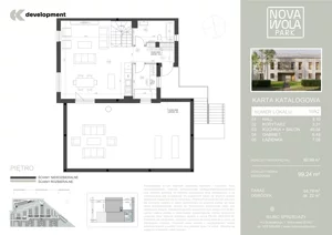 5 pokoi, mieszkanie 99,24 m², piętro 1, oferta nr 10A2, Osiedle Nova Wola Park II, Nowa Wola, ul. Przepiórki