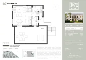 5 pokoi, mieszkanie 99,24 m², piętro 1, oferta nr 6A2, Osiedle Nova Wola Park II, Nowa Wola, ul. Przepiórki