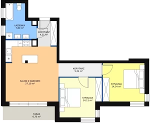 3 pokoje, apartament 73,63 m², piętro 1, oferta nr A16, Villa Verona Mielno, Mielno, ul. Pogodna 4A