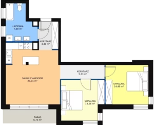 3 pokoje, apartament 73,39 m², piętro 2, oferta nr A26, Villa Verona Mielno, Mielno, ul. Pogodna 4A
