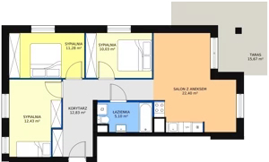 4 pokoje, apartament 76,06 m², piętro 3, oferta nr A31, Villa Verona Mielno, Mielno, ul. Pogodna 4A