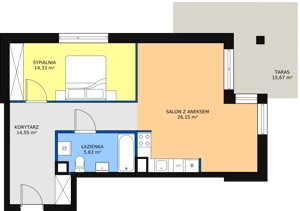 2 pokoje, apartament 61,48 m², piętro 1, oferta nr B12, Villa Verona Mielno, Mielno, ul. Pogodna 4A