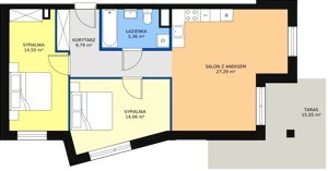 3 pokoje, apartament 72,59 m², piętro 1, oferta nr B17, Villa Verona Mielno, Mielno, ul. Pogodna 4A