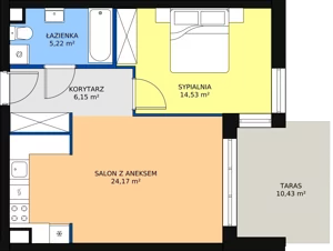 2 pokoje, apartament 50,53 m², piętro 1, oferta nr B16, Villa Verona Mielno, Mielno, ul. Pogodna 4A