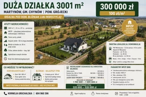 Działka 3 001,00 m², Martynów, Sprzedaż