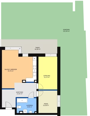3 pokoje, mieszkanie 69,56 m², piętro 1, oferta nr 10, Bednarska 4, Łódź, Górna, ul. Bednarska 4